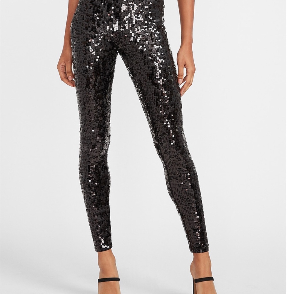 High Waisted Sequin Leggings